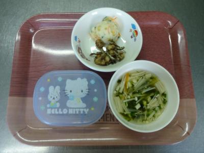 大豆とイリコの磯風揚げ☆ポテトサラダ☆すまし汁