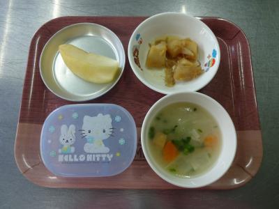 じゃこじゃが☆味噌汁☆果物