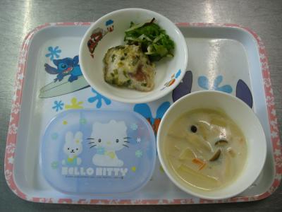 魚のみそマヨネーズ焼き☆昆布和え☆ポテトスープ