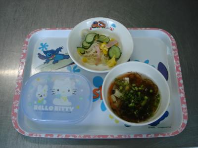 そうめんサラダ☆もずく汁