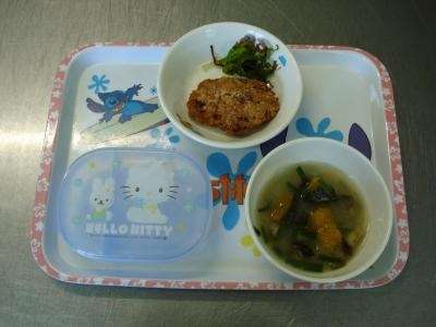 竜田揚げ☆味噌汁☆昆布和え