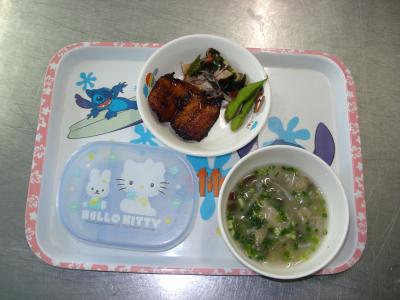 うなぎの蒲焼き☆みそ汁☆酢の物