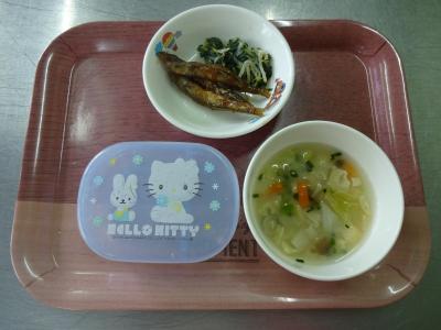 きびなごの揚げ煮☆ナムル☆味噌汁