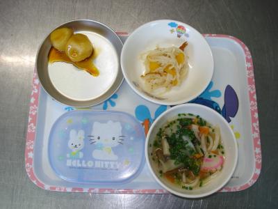 煮込みうどん☆柿なます★チーズ白玉★