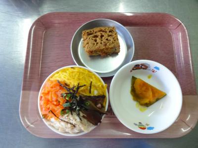 鶏飯☆南瓜の甘煮☆ふくれ菓子