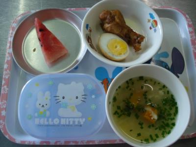 さっぱり煮☆味噌汁☆スイカ