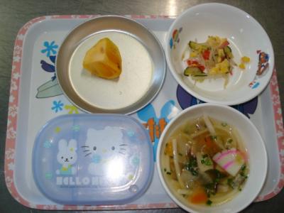 煮込みうどん☆酢の物☆柿