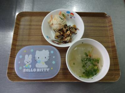 アーモンドフィッシュ☆ポテトサラダ☆味噌汁