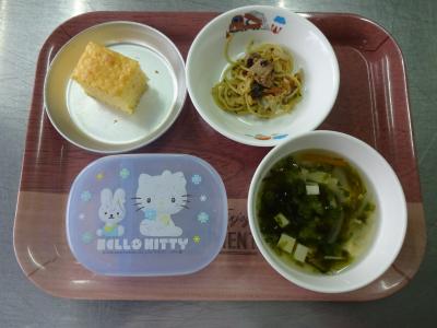納豆スパゲティー☆すまし汁★マヨケーキ