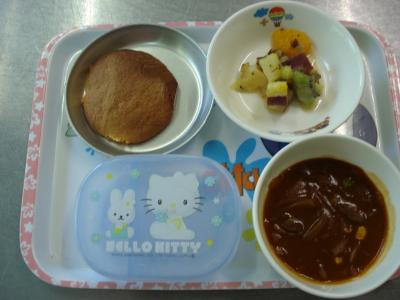 ハヤシライス☆フルーツサラダ★まるぼうろ