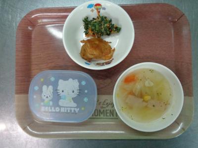 タンドリーチキン☆ツナサラダ☆野菜スープ