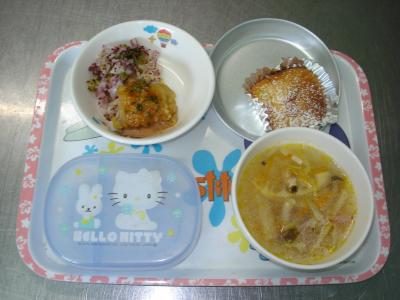 チキン南蛮☆ゆかり和え☆野菜スープ★カップケーキ★