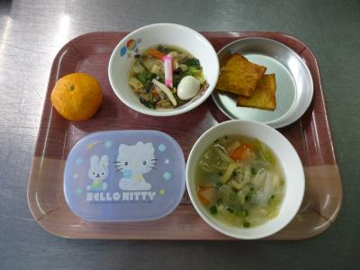 八宝菜☆味噌汁☆果物