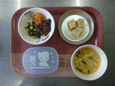 キッズビビンバ☆中華風コーンスープ★わらび餅