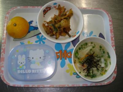 かき揚げ☆とろろ汁☆みかん