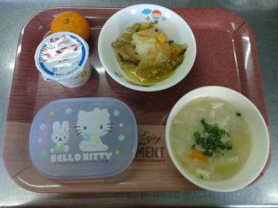 魚の甘酢あんかけ☆味噌汁☆プルーン★ヨーグルト・みかん