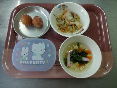かたやきそば☆すまし汁★豆腐ドーナツ
