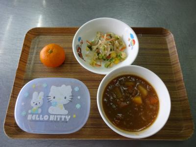 さつま芋カレー☆酢の物☆果物