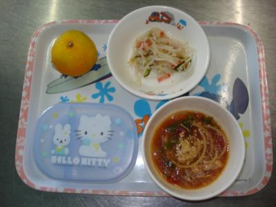 ミネストローネ☆酢の物☆みかん