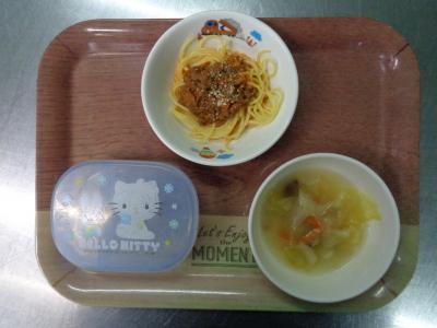 ミートスパゲッティ☆野菜スープ