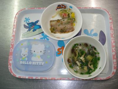 魚の香味焼き☆和え物☆みそ汁☆そうめん流し