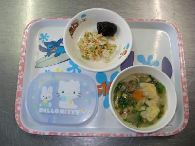 白菜の白和え☆プルーン☆すいとん汁