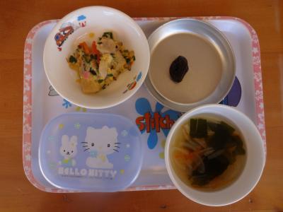 高野豆腐の卵とじ☆味噌汁☆プルーン