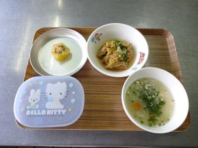 親子丼☆味噌汁☆果物