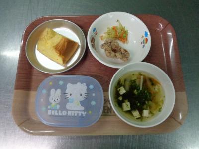 鶏のから揚げ☆和え物☆すまし汁★シフォンケーキ