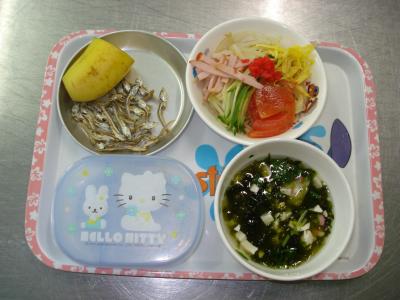 冷やし中華☆すまし汁★イリコ・バナナ