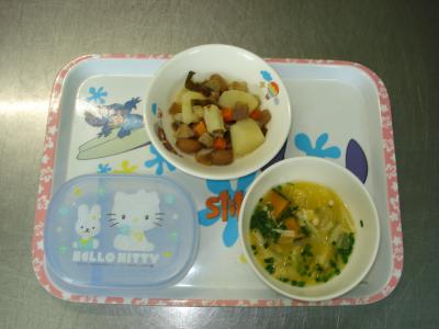 落花生の五目煮☆みそ汁