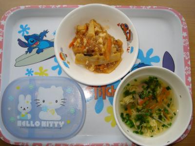 麻婆豆腐・かき玉汁