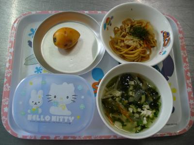 焼きそば☆すまし汁☆果物