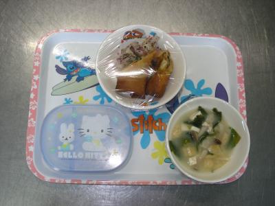 魚の春巻き☆ゆかり和え☆みそ汁