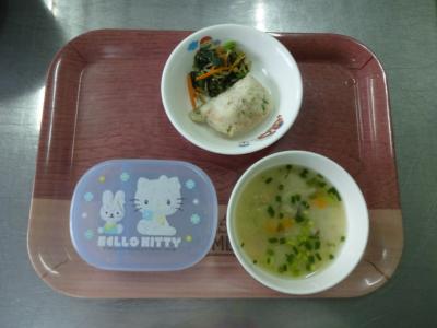 魚のムニエル☆ゴマ和え☆味噌汁