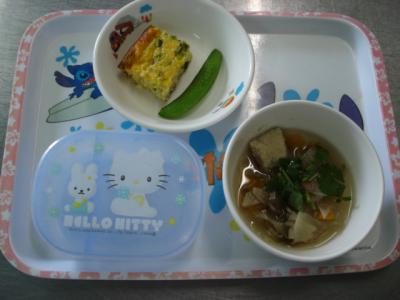 みそ卵焼き☆スナックえんどう☆つみれ汁