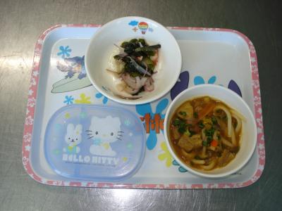 カレーうどん☆酢の物