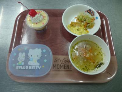チキン南蛮☆和え物☆野菜スープ★プリンアラモード