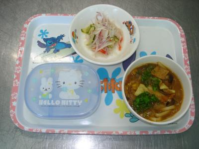 カレーうどん☆酢の物