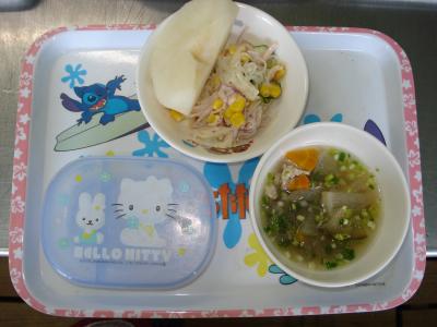 そうめんサラダ☆けんちん汁☆なし
