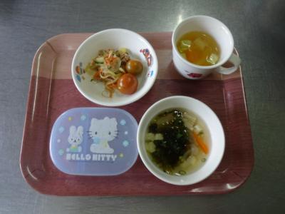 スタミナサラダ☆すまし汁★フルーツゼリー
