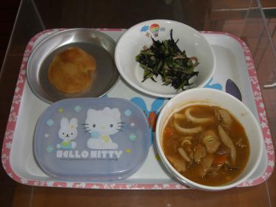カレーうどん☆ひじきと小松菜の和え物★ねったぼ