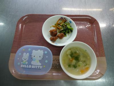 レバーのオーロラソース和え☆ゴマ和え☆味噌汁