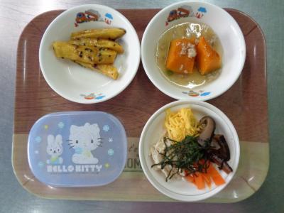 鶏飯☆南瓜のそぼろ餡掛け★大学芋