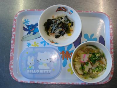 親子うどん☆酢の物