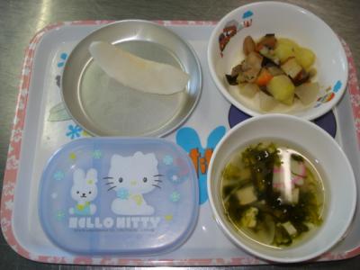 落花生の五目煮☆すまし汁☆梨