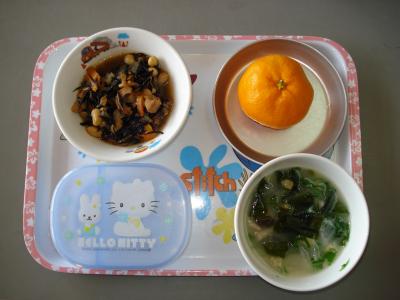 ☆大豆の磯煮☆味噌汁☆みかん