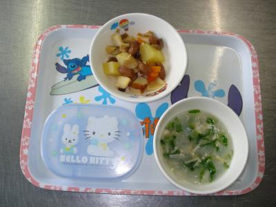 落花生の五目煮☆チーズ☆味噌汁