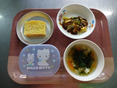 お好み焼き☆すまし汁★りんごのパウンドケーキ