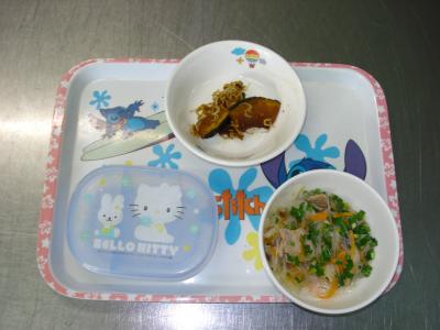 南瓜とジャコの揚げ煮☆中華スープ